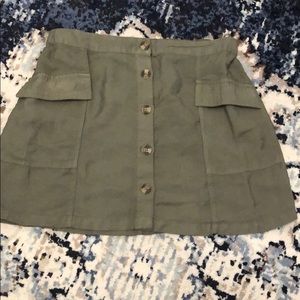 Faux Button Up Skirt with Pockets